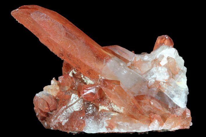Natural, Red Quartz Crystal Cluster - Morocco #84367